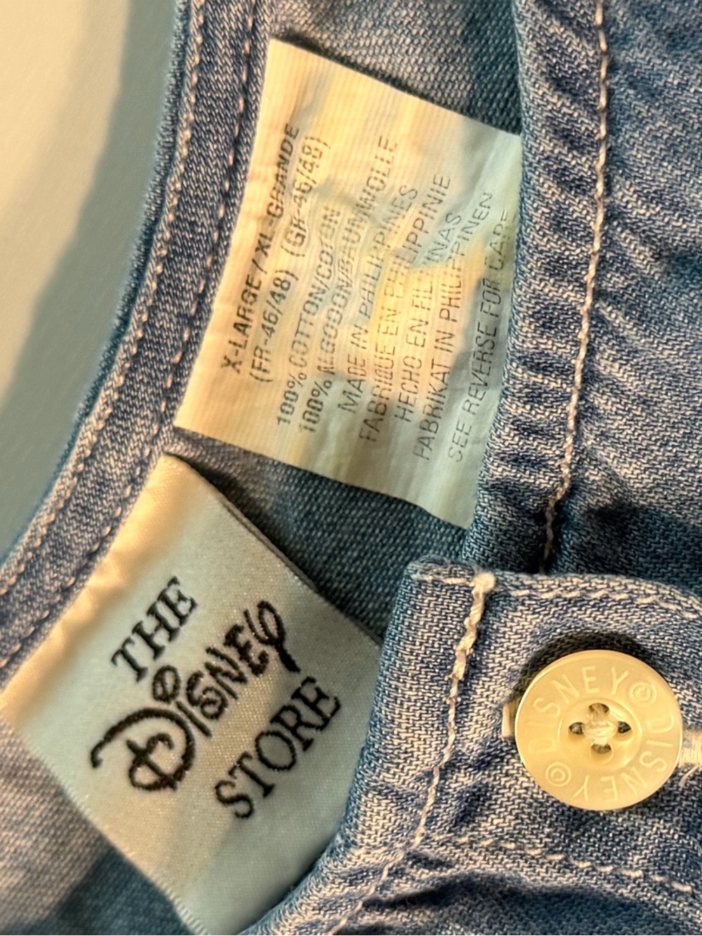 Disney | 90s Vintage Winnie the Pooh Embroidered Denim Maxi Dress Pockets Kid - Picture 4 of 11